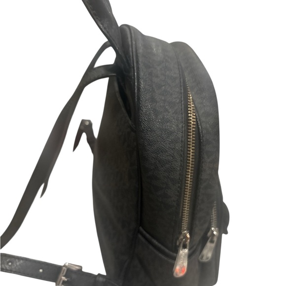 Michael Kors Black Backpack with Silver Floral Details - Picture 4 of 10